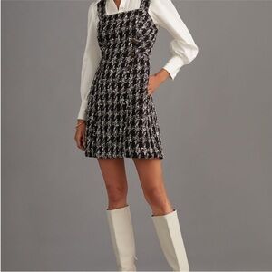 NWT Anthropologie Maeve black & white tweed mini dress